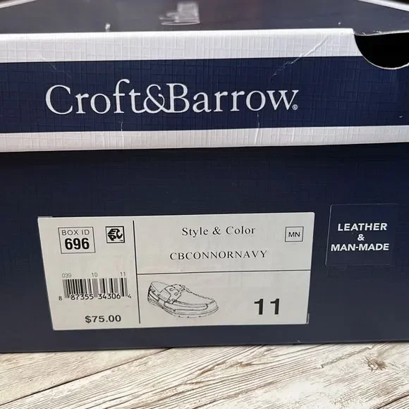 Croft & Barrow Connor Navy Boat Shoes Core Technology EUC Leather - Picture 13 of 14